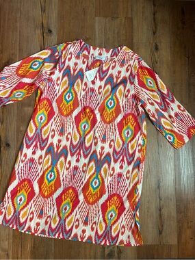 Multicolor Ikat Print Dress